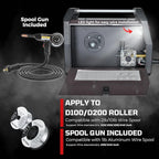 LOTOS MIG225SP MIG Welder with Aluminum Spool Gun, 225A 110/220V, 6 in 1 Gas MIG, Spool Aluminum, Gasless Flux Core, Stick, Lift TIG, Spot, Multi Process Welding Machine Auto Synergistic Setting