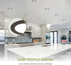 ASD 6 Pack LED Recessed Lighting 6 Inch 12W, 5 CCT 2700K-5000K CRI90+, IC Rated Ultra Thin Dimmable Ceiling Lights with J Box, Canless Wafer Downlight, Round Slim Panel Light, Energy Star ETL, Bronze