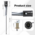 PATIKIL Candelabra Base Lamp Holder Light Socket, 3pcs UL Listed Keyless E12 Bulb Socket with 9.8" Wire Leads for E12 Incandescent LED Light Bulbs, 3.5" Tall