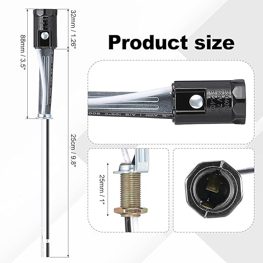 PATIKIL Candelabra Base Lamp Holder Light Socket, 3pcs UL Listed Keyless E12 Bulb Socket with 9.8" Wire Leads for E12 Incandescent LED Light Bulbs, 3.5" Tall
