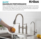 KRAUS Allyn Transitional Bridge Kitchen Faucet with Pull-Down Sprayhead in Spot Free Stainless Steel, KPF-3121SFS