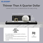 ELEGRP Digital Dimmer Light Switch for 300W Dimmable LED/CFL Lights and 600W Incandescent/Halogen, Single Pole/3-Way LED Slide Dimmer Light Switch, Wall Plate Included, UL Listed, 3 Pack, Matte Black