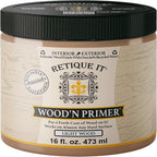 Retique It Wood'n Primer - Paint it then stain it - Stainable Wood Fiber Paint (Light Wood, Medium)