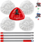 BonusLife Replacement Part Set for Oceda EasyWring Spin Mop 1-Tank System Only, 1 Handle, 1 Base, 4 Refills