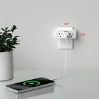 Energizer 3 Device Multi Plug Wall Outlet Extender - 3 AC Power Outlets Grounded Power Strip Expander Plug in Adapter