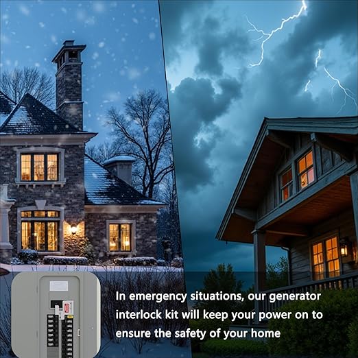 Generator Interlock Kit Compatible with Eaton Cutler Hammer BR Series 150 & 200 Amp Panels, 1 1/4-1 7/16 Inch Spacing Between Main Breaker and Branch Breaker, Professional Interlock Kit (EAT-PN200)