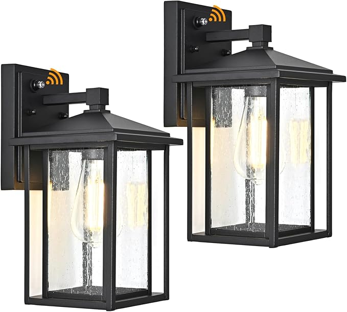 Outdoor Wall Lights Dusk to Dawn Porch Lights Outdoor Wall Sconce Dusk to Dawn Porch Light Fixture Aluminum Waterproof Farmhouse Sconces for Outside Patio House 2 Pack