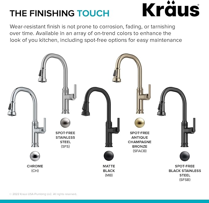 KRAUS Allyn Industrial Pull-Down Single Handle Kitchen Faucet in Spot-Free Antique Champagne Bronze, KPF-4102SFACB