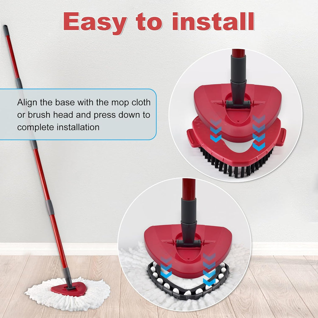 Mop Replacement for Ocedar, Mop for O Cedar, Replacement Mop for O Cedar Spin Mop Contains 4-Section Mop Handle 2 Mop Replace Head 1 Mop Base 1 Scrubber Mop Head for O-Cedar Spin Mop