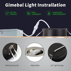 Brushed Nickel 4 Inch Recessed Lights with Night Light 6 Pack,Ajustable Recessed Lights,spot Lights Indoor with Junction Box,5CCT Selectable,9W 750LM,Dimmable