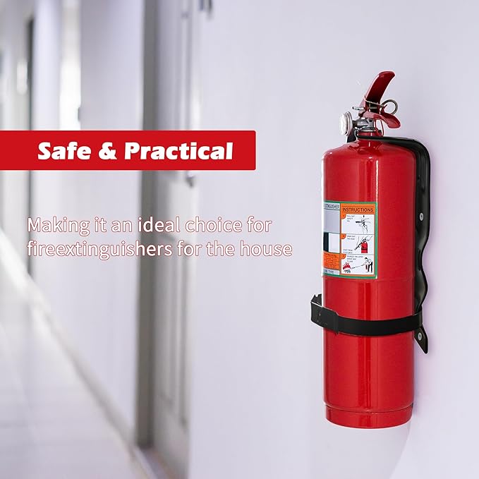 2 Pack Fire Extinguisher Brackets, 5 LB Fire Extinguisher Wall Mount Bracket, Metal Heavy Duty Fire Extinguishers Holder for Home, Car, RV, Truck, Mini Fire Extinguishers (Non-Universal)