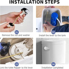 Ullnosoo for TOTO Toilet Handle Replacement Parts Kit, Universal THU068#CP Side Mount Toilet Flush Handle for St743S, St454E Toilet Tank, Upgraded Copper Trip Lever