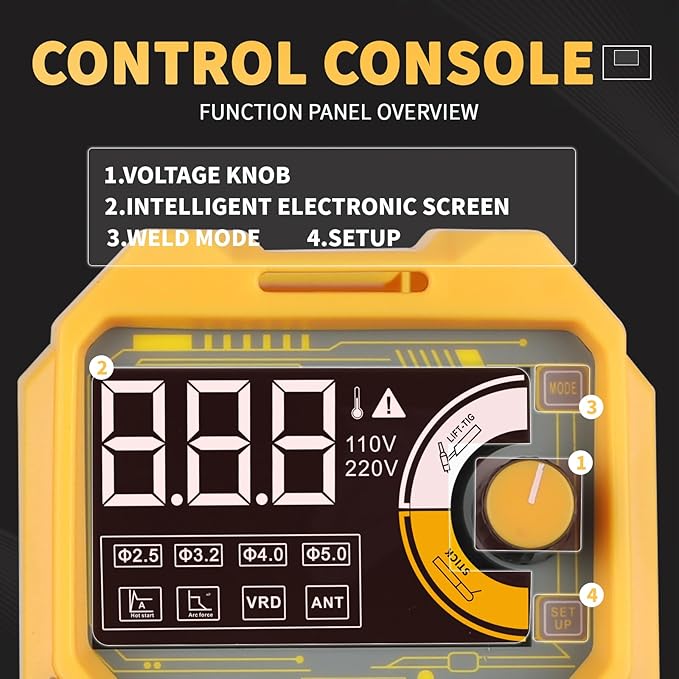 110V 135A Stick Welder Lift Tig Welder Digital Welding Machine with Overheat Protection,Electrode, Digital Screen, Quick Connector with Hot Start - MINI MMA Arc Welder