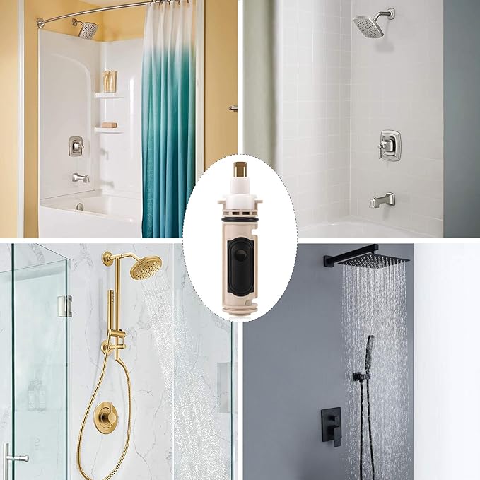 1222 Replacement Cartridge with Puller 104421 for Moen, Compatible with Moen Tub Shower Single Handle Posi Temp Faucet (with lubricating grease)