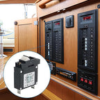 GLOSO Single Pole Miniature Circuit Breaker Manual Reset Switch Yachts Campers Caravans Control Panel M4 Screw Black Rocker 30A J1P