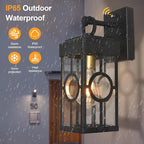 ALVIME Dusk to Dawn Outdoor Wall Light Fixtures, Exterior Light Fixture, Outdoor Wall Sconce, Porch Outside Lights for House, Entryway, Front Door, Backyard, Garage, E26 Base&High Strength Clear Glass