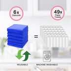 kimteny 13x28 Inches Kitchen Cloth Dish Towels, 400 GSM Premium Dishcloths, Super Absorbent Coral Velvet Microfiber Cleaning Cloths, Fast Drying Rags for Washing Dishes (6 Pack, Blue)