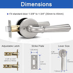 Orger 10 Pack Satin Nickel Privacy Door Lever Interior Door Handle with Lock, Keyless Bed Bath Door Handle Round Door Lever Reversible for Left & Right, Modern Privacy Door Lock Stainless Steel