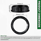 Aluminum Socket Shade Rings - Medium Base E26, Retaining Rings for Glass Lamp Shades/Light Fixtures, Lock Thread Diameter 1-1/2 Inches