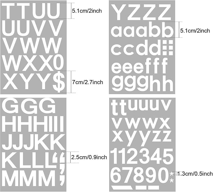 Outus 8 Sheets Vinyl Letter Stickers Self Adhesive Mailbox Numbers Alphabet Stickers Stick on Letters for Christmas Stockings Scrapbook Bulletin Board School Business(2 Inch,White)