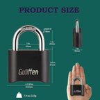 7 Pack Combination Lock 4 Digit Locks with Code Outdoor Weatherproof Padlock, Locks of Metal for Gate, Shed, Storage Unit (Black)