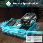 8000mAh 18V Battery Replacement for Makita 18V Battery and Charger DC18RC, Compatible with Makita LXT 18 Volt Batteries Lithium Ion BL1850 BL1840 BL1830 BL1820 BL1815 Cordless Power Tools (Blue) ﻿ ﻿