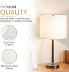 Linen Drum Lamp Shade - Heather White - 13" x 13" x 10" - Easy Installation & Versatile Home Decor | Round Shade for Table & Desk Lamps - ASSEMBLY REQUIRED