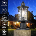 Darkaway Outdoor Post Lights Lamp Posts Outdoor Lighting, Aluminum Post Lights Outdoor Light Fixtures with Water Ripple Glass, Pole Light for Outside Patio Yard Garden