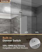 Ensenior Modern Bathroom Vanity Light 48 Inch, Built-in Dimmer, 28W Dimmable 5CCT LED Light Fixture Over Mirror, Matte Grey Bar for Mirror Cabinets Bedroom - FCC Certificated