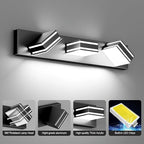 Ralbay LED Modern Bathroom Vanity Lights Black 3-Light 24inch Matte Black Modern Acrylic Bathroom Wall Lighting Fixtures Over Mirror