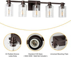 5 Lights Bathroom Lighting Fixtures Over Mirror Oil Rubbed Bronze Bathroom Vanity Light Fixture Farmhouse Vanity Light Vintage for Bedroom Living Room Hallway