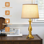 Bedside Table Lamp Touch Control Bedroom Lamps with USB-C USB-A Charging Port 3 Way Dimmable Touch Lamps for Nightstand Living Room Bedroom Dorm Home Office Reading, Set of 2