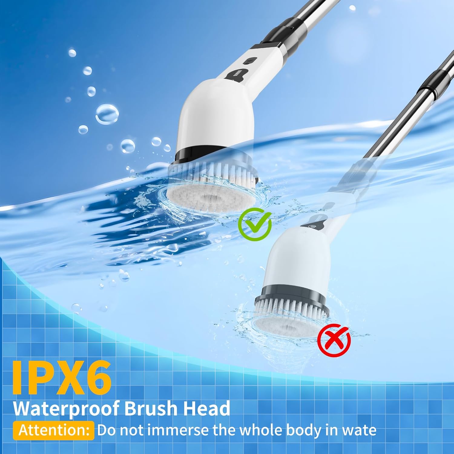 Electric Spin Scrubber, Ultimate Household Cleaning Brush with 90Min Runtime & 8 Heads & 2 Modes- Electric Shower Scrubber Deep Clean for Bathroom Grout, Oven, Shower, Tile & Car, IPX6 Waterproof