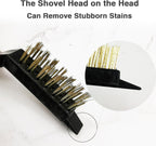 Crevice Cleaning Brush, Nylon, Brass, Small Metal Wire Brush with Curved Handle Grip for Rust, Dirt Paint Cleaning, Paint and Stain (Yellow, Red, Black, 7 Pack)