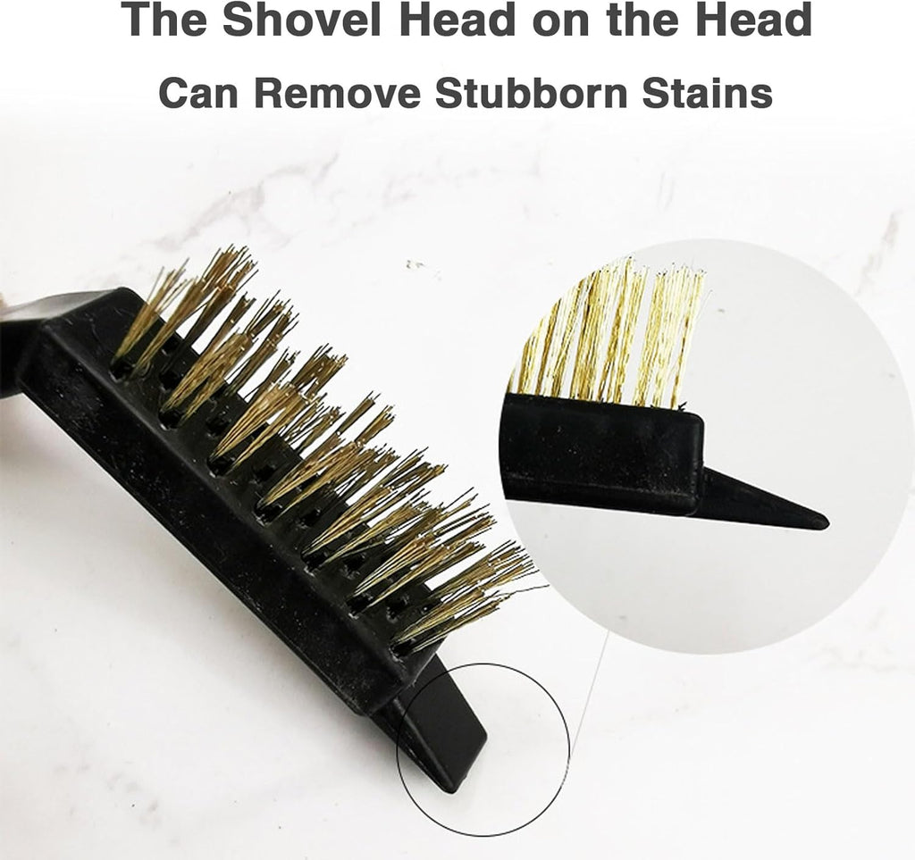 Crevice Cleaning Brush, Nylon, Brass, Small Metal Wire Brush with Curved Handle Grip for Rust, Dirt Paint Cleaning, Paint and Stain