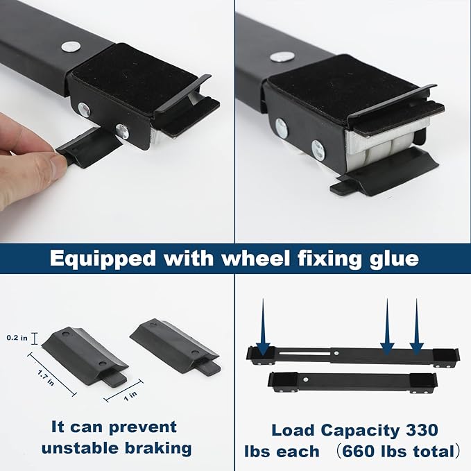 Heavy Duty Extendable Appliance Rollers Mobile Washing Machine Base,Furniture Dolly Mobile Roller,Fridge Stand Moving Cart Appliance Wheels for Washing Machines,Dryers, Refrigerators (White)