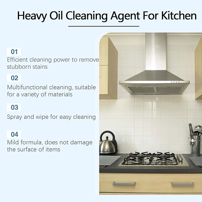 Greasy Dirt Clean Spray, Degreaser Cleaner Heavy Duty, Kitchen Cleaner, All Purpose Stain Removal Cleaners, Oven And Grill Cleaners Clean Up Kitchen Oil Stains(3, pcs-120ml)