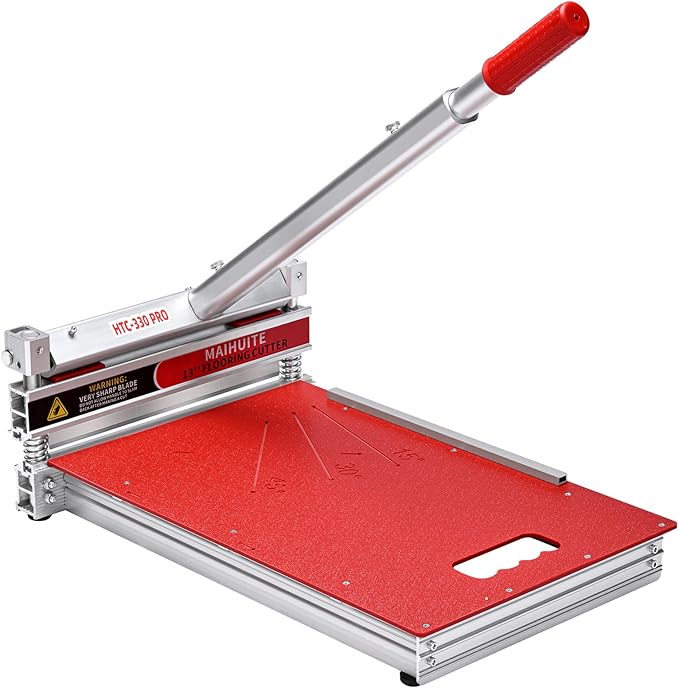 13" Laminate Floor Cutter – 17mm Manual Vinyl Plank Cutter for LVP, SPC, WPC, Bamboo & Engineered Wood | Dust-Free Flooring Cutter Tool with 0°-45° Adjustable Angle & Tungsten Steel Blade