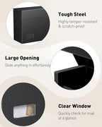 Uniclife Wall Mount Mailbox for Outside, Large Metal Mail Box for Home, Heavy Duty Modern Post Box Letters Drop Box for Outdoor Office (No Lock)