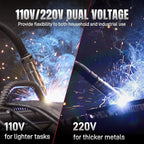 ANDELI 145Amp MIG Welder 110V/220V Dual Voltage, Portable Gas Welder Gas MIG/Flux MIG/Lift Tig/Stick 4-in-1 Multiprocess Welder LED Digital Display Welding Machine IGBT Inverter Welder