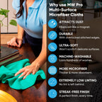 12" x 12" MW Pro Multi-Surface Microfiber Cleaning Cloths | Gray - 48 Pack | Premium Microfiber Towels for Cleaning Glass, Kitchens, Bathrooms, Automotive, Supplies & Products