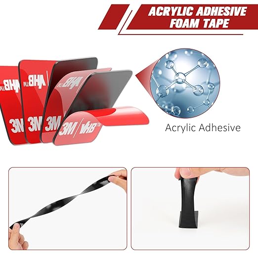 3M 40 PCS 2" Diameter VHB Double Sided Adhesive Pads for Dash Cam Mount, Heavy Duty Adhesive Pads 5925 Strong Adhesive for Car Windshield, Dashboard, GPS, and Camera Holders