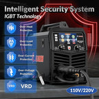 GZ GUOZHI MIG Welder 210A with Pulse, 8 in 1 Gas MIG/MAG/Gasless Flux Core MIG/Lift TIG/Stick/Spot Welding/Spool Gun, Aluminum Welding Machine 110V/220V Dual Voltage Multi-Process Welder LED Display