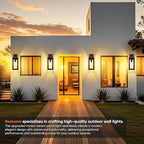 BesLowe 16” Upgraded Motion Sensor Outdoor Wall Lights, Dusk to Dawn Porch Lights Outdoor Wall Sconces, 3 Lighting Modes Exterior Lighting Fixtures with Hooks, Brown Outside Lights for House, 2-Pack