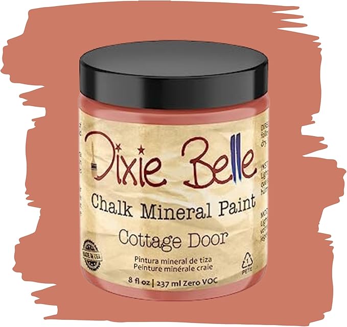 Dixie Belle Paint Company Chalk Finish Furniture Paint - Cottage Door (8oz) - Matte Dusty Coral Chic Chalk Mineral DIY Furniture Paint