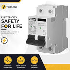 DC Circuit Breaker 40 Amp Solar Panel Disconnect Switch 12V-500V 2 Poles Miniature Solar Circuit Breaker for Outdoor PV Homes Battery, AC 110V DIN Rail MCB