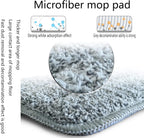 18 Inch Microfiber Floor mop Pads 6 Pack Microfiber Mop Replacement Heads for Wet Dry Mops Premium Floor Cleaning Pads Reusable Best Home Cleaning mops dust Hardwood Tile Kitchen