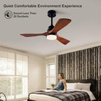 42 Inch Ceiling Fans with Lights and Remote, Modern 3 Blades Wood Ceiling Fan with light, 6 Speed Quiet DC Motor, Indoor Outdoor Ceiling Fan for Patio Bedroom Living Room Kitchen Office