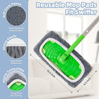 Reusable Dry Sweeping Cloths Microfiber Wet Pads Refill Compatible with Swiffer Sweeper Mop, Machine Washable Sweeping Mop Pads for Use on All Sealed Floors - Stone, Hardwood, Laminate & Tile (6 Grey)