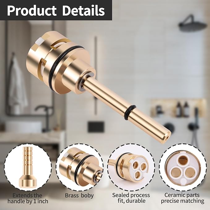 RP71718 3-Function Non-Shared Diverter Cartridge Compatible With RP71718 Replacement Part Set,Three Separate And Three Off Positions.Brass Construction